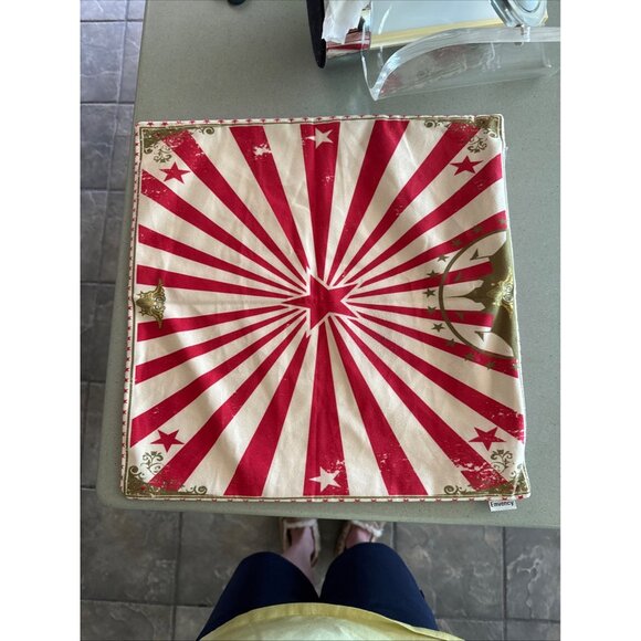 Emvency Circus Pillow Covers Red Star Pair 16x16 - Picture 5 of 5